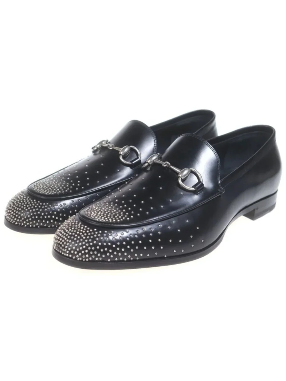 Gucci Horsebit Studded Loafers Black